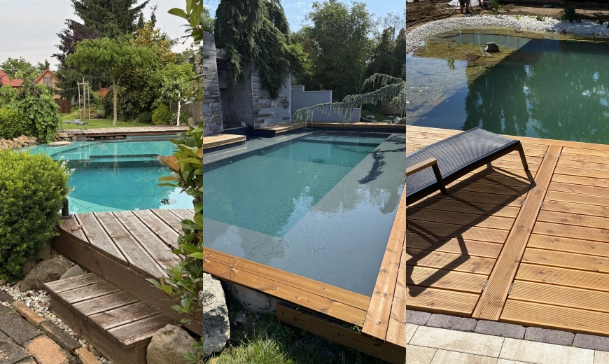 Porovnanie biodesign bazéna, betónového fóliového bazéna a kúpacieho jazierka v záhrade