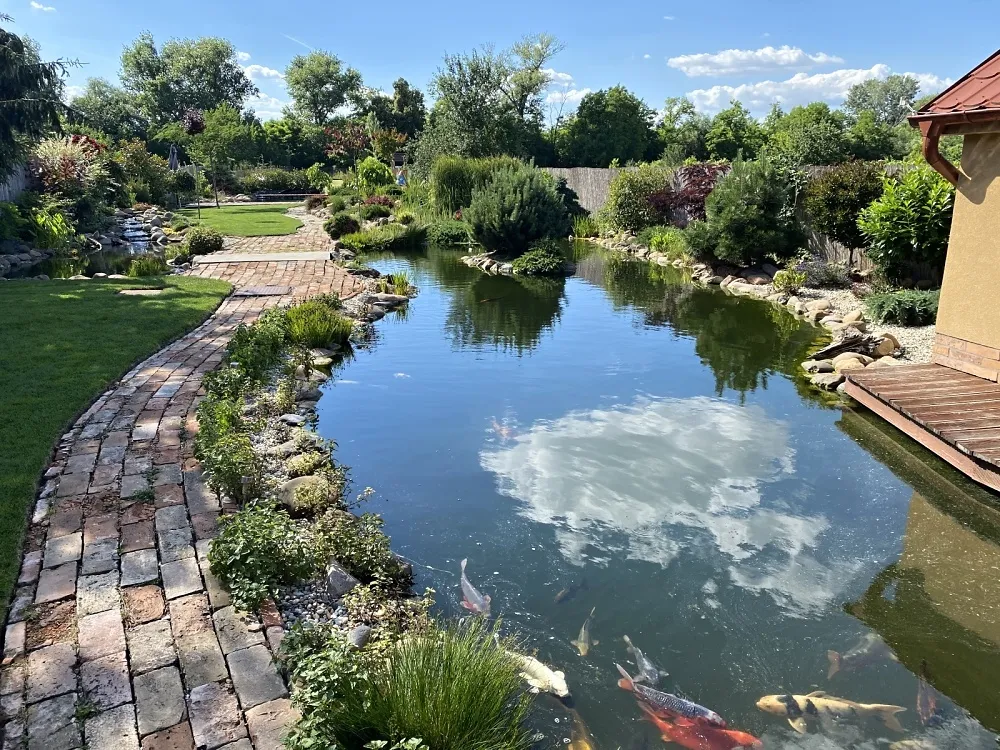 Záhradné jazierko v súkromnej záhrade